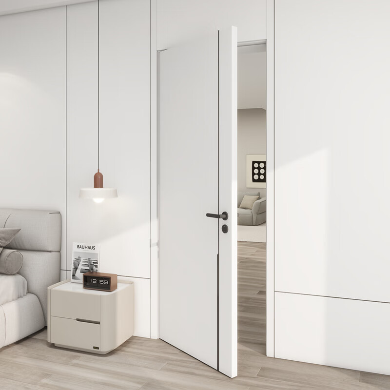 Quanyou Whole House Customized Wooden Door Bedroom Door Simple Paint-Free Flat Door Multi-Layer Solid Wood Indoor Set Thickened Door Cover 1599/昘 (Contact customer service for specific plans)