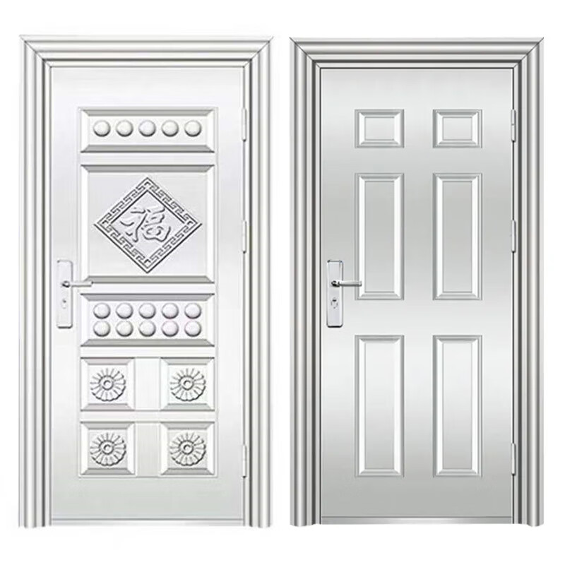 Qilicai 304 stainless steel door rural self-built house entrance double door balcony door sunproof, moisture-proof, rust-proof and anti-theft door A six-square outer right 860x1970mm