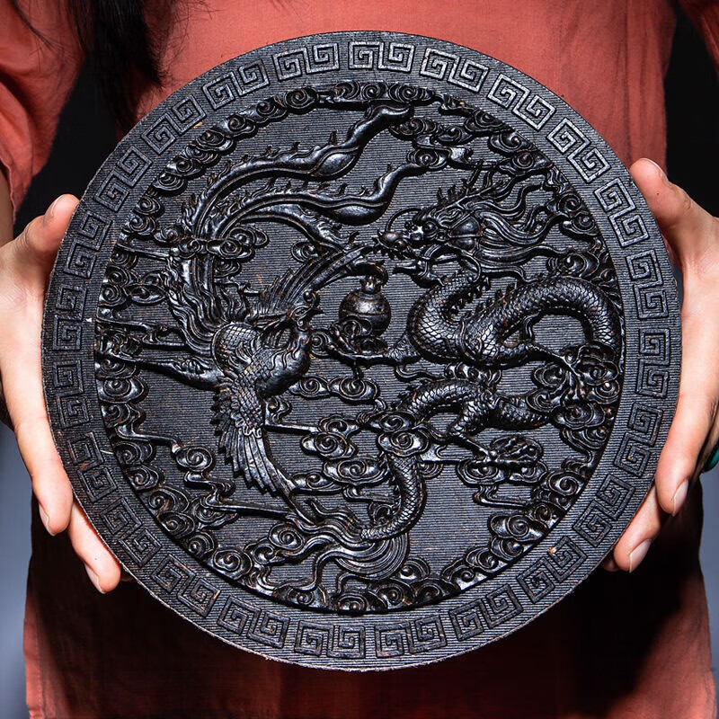 Weiting Dragon and Phoenix Chengxiang Dahongpao Tea Cake 1000g Wuyi Rock Tea Tea Carving Ornaments Gift Box + Tea Stand Colorful Gift Box 1000g Dragon and Phoenix Tea Cake