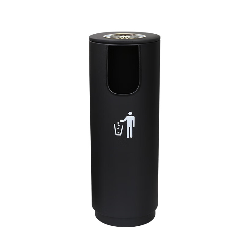 According to legend, simple and fashionable U-shaped business trash can hotel shopping mall catering office building commercial street high-grade metal iron paint peel box large outdoor combination classification trash can 25L black black lid with ashtray