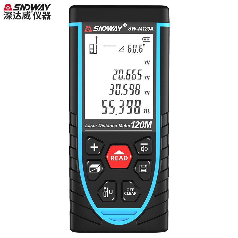 Shendawei laser range finder handheld high-precision infrared measuring instrument SW-M120A rechargeable 120 meters