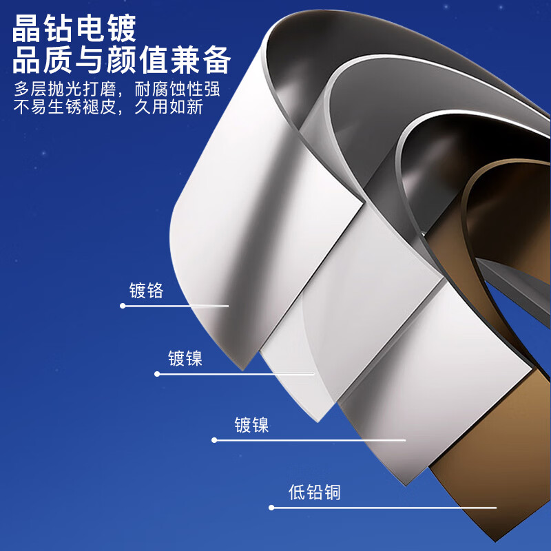 KEGOO double-hole basin faucet hot and cold bathroom face wash bathroom basin wash basin alloy faucet with tube K1007