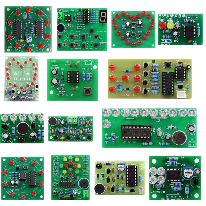 Noran electronic DIY production kit novice training introductory welding practice circuit board teaching assembly circuit components kit + battery box/buckle 15-piece combination set