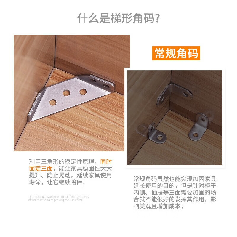 Hasdick Beijing Warehouse Distribution Stainless Steel Multi-Function Corner Medium Triangle Bed Furniture Right Angle Fixer Connector Table and Chair Triangle HKsq-629