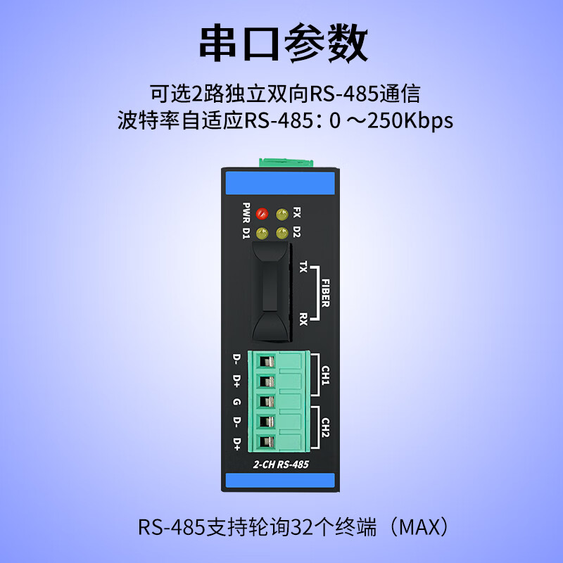 Industrial grade 2-way RS-485 optical fiber transceiver RS485/232 ring network optical transceiver card-type 485 optical fiber converter chassis centralized power supply IDM-3152-SC dual fiber 1 unit + power supply