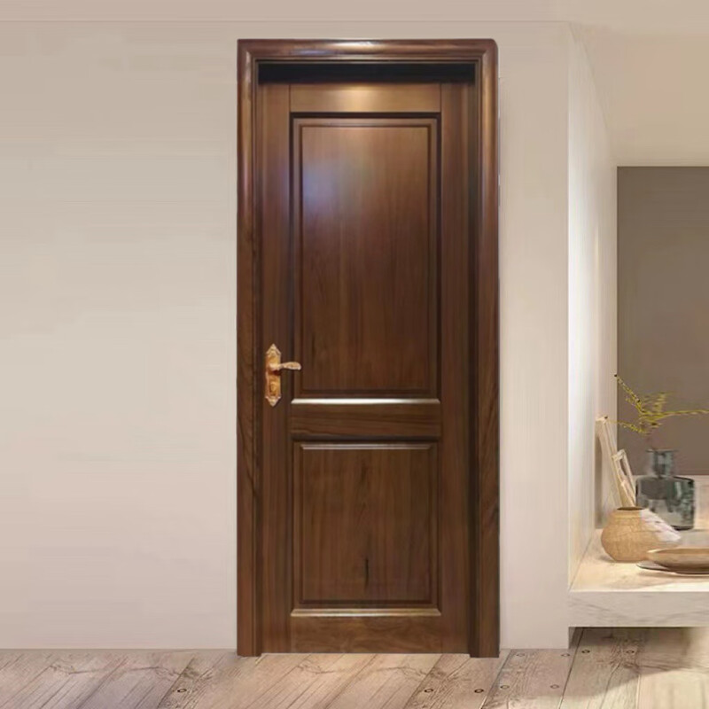 Wen Yijia Foshan log door Shabili painted door bedroom door flat door new Chinese style full solid wood door environmentally friendly paint walnut log large board package installation