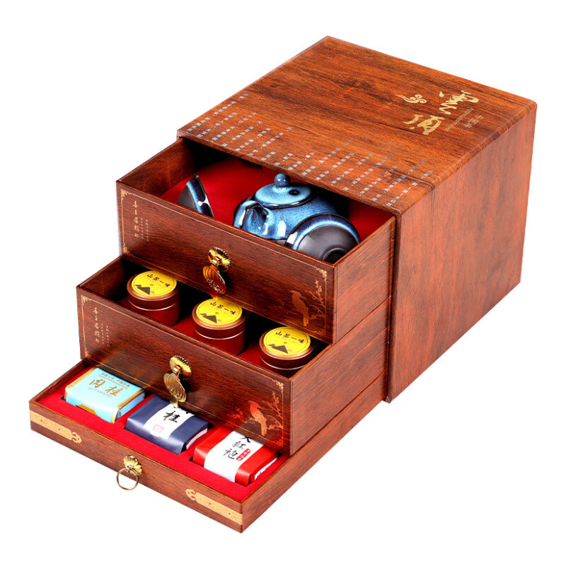 Chajin Junmei black tea Dahongpao Tieguanyin tea gift box high-end gift giving Douyin Kuaishou one generation Royal product of the world Tieguanyin