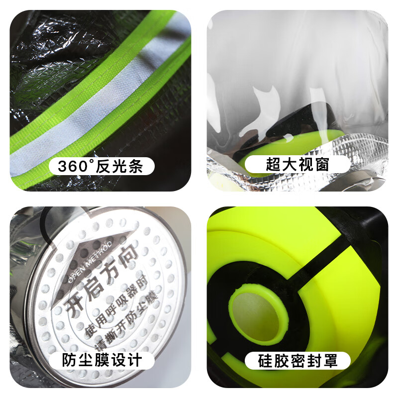 Filtered fire self-rescue respirator 3C certified fire escape mask household anti-virus and anti-smoke mask three-person escape combination