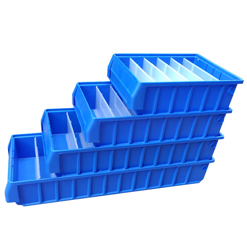 Xingyun divided parts box 300*234*140 with labels, separable and stackable, blue warehouse storage screw shelf material hardware accessories tool box