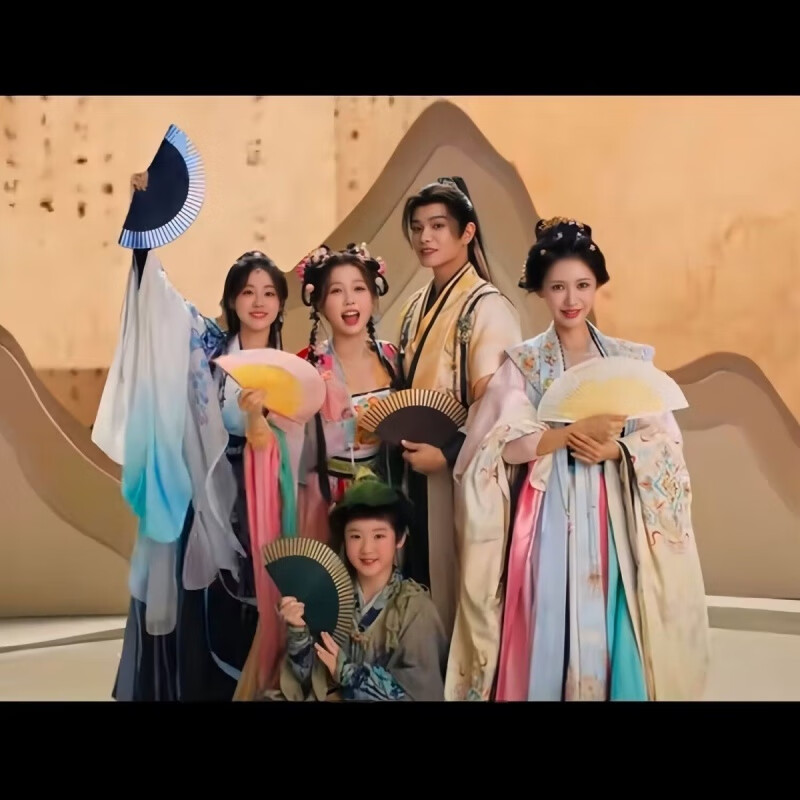 Yongye Xinghe Fan The same style of dancing fan ancient style Send to the Moon fan Yu Shuxin Miaomiao dance fan Xinzhong New Chinese style dance folding fan pink Miaomiao above style without pendant