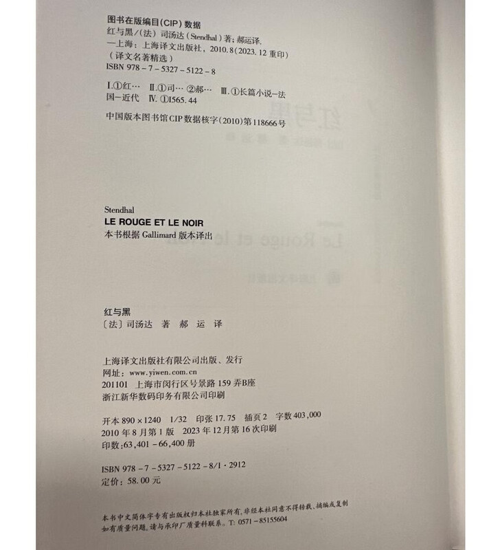 Red and Black (selected translations of classics) novel