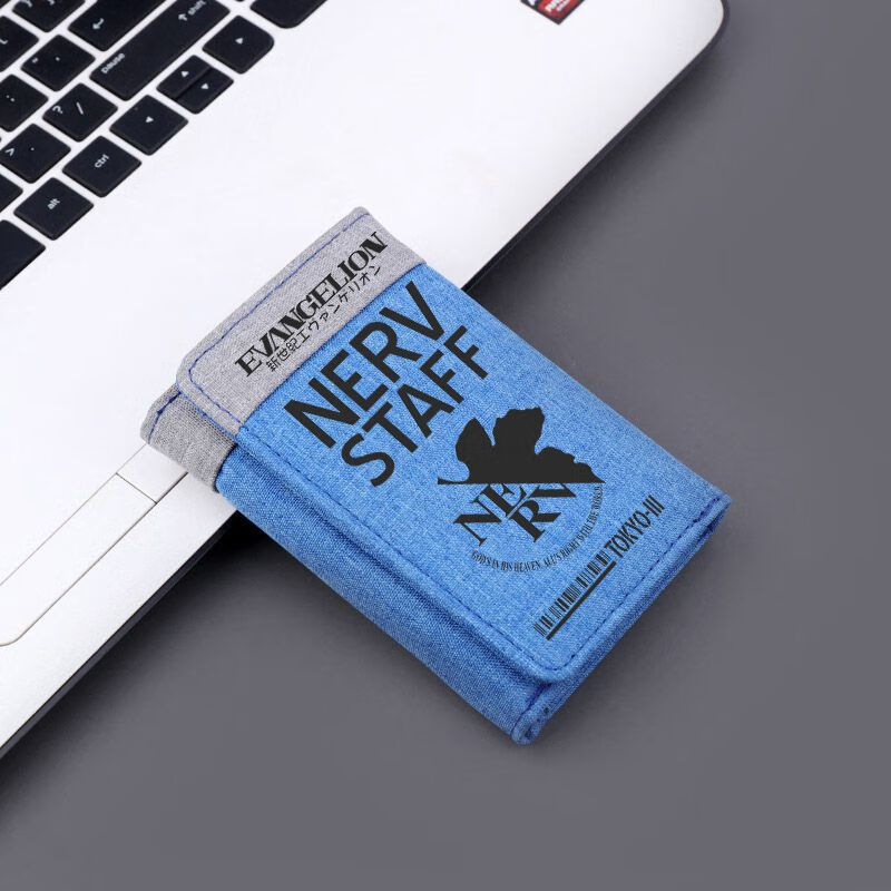 OEMG Neon Genesis Evangelion EVA Japanese wallet anime two-dimensional large-capacity folding student wallet short NERV splicing wallet black