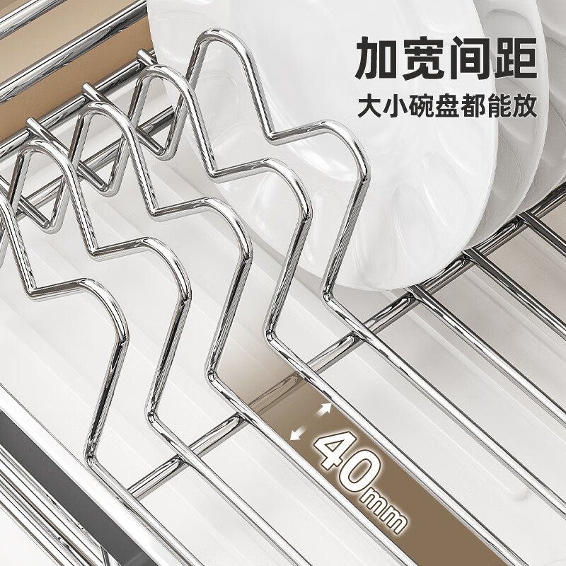 Wen Yijia customized drain rack bowl rack stainless steel kitchen storage rack drain basket for bowls, chopsticks and dishes storage rack home countertop thickened stainless steel super load-bearing