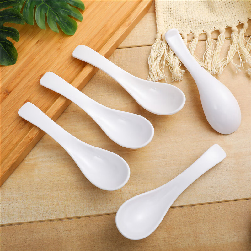 Shiyong melamine small spoon canteen restaurant hotel imitation porcelain plastic small spoon spoon 10 pieces SY-5006