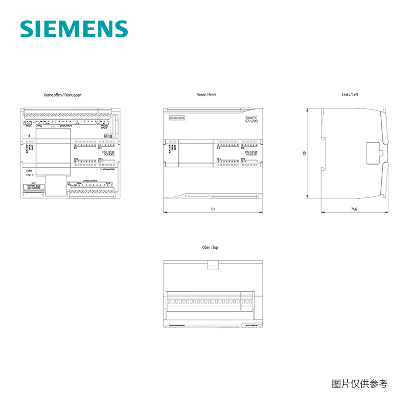 Siemens controller S7-1200 CPU1214C 14DI/10DO/2AI power supply 20.4-28.8VDC 6ES7214-1AG40-0XB0