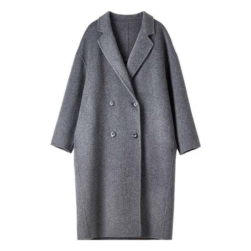 Shandubila thick warm wool double-sided woolen coat for women winter high-end double-breasted commuter mid-length woolen coat