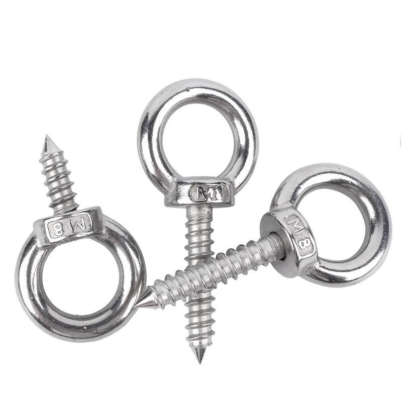 Creaby304 stainless steel lifting ring self-tapping screw ring self-tapping nail hook self-drilling sheep eye wood screw M4*16 2 pcs