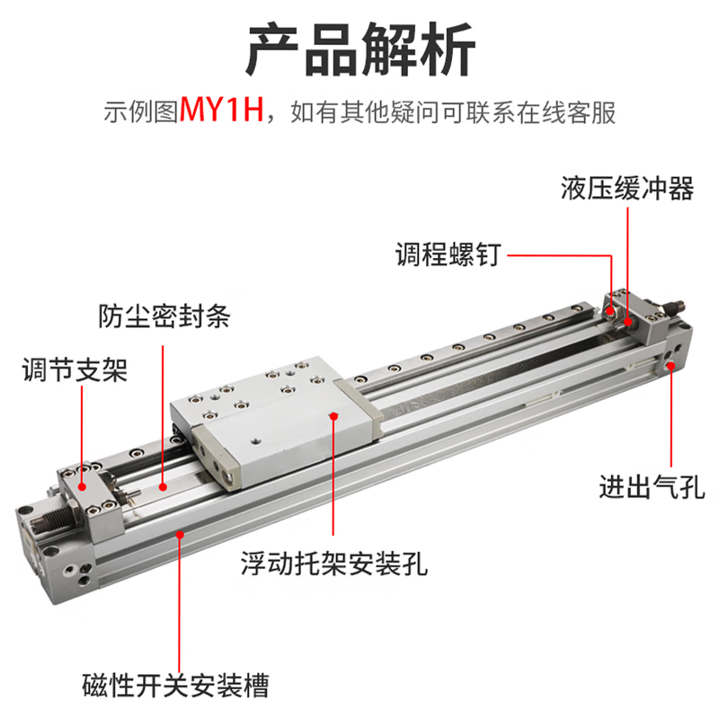 SMC rodless cylinder MY1H25 /150/200/250/300/400/50 MY1H25 MY1H25G-1200