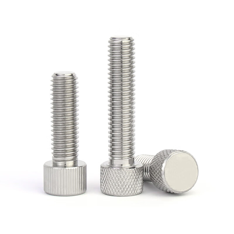 Jinchao 304 stainless steel round hand screw single head knurled flat head small head screw M2M2.5M3M4M5M6M8mm M4*20 (5 pieces) vertical grain