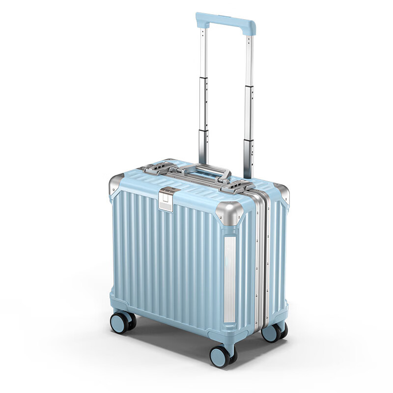 OULUNCHI high-end brand luggage for men and women, new trolley case, men's small boarding case, password box, lightweight travel case, women's silver 20 inches
