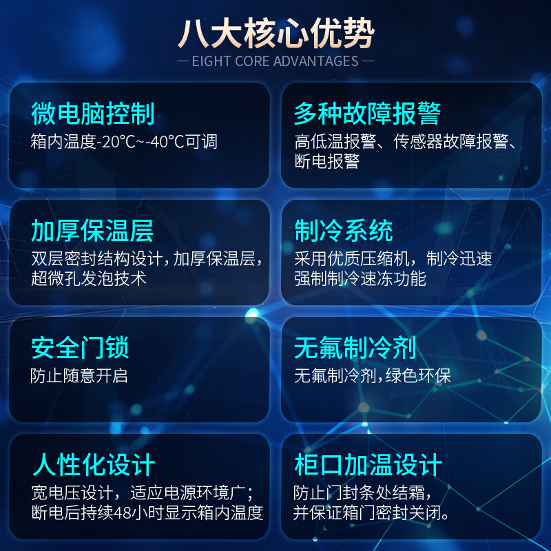 Aucma medical ultra-low temperature refrigerator-86 scientific research laboratory vertical freezer-80 degrees deep freezing quick freezing commercial industry-40 degrees vaccine plasma medical low temperature preservation box 102 liters -20~-40 degrees adjustable DW-40W102