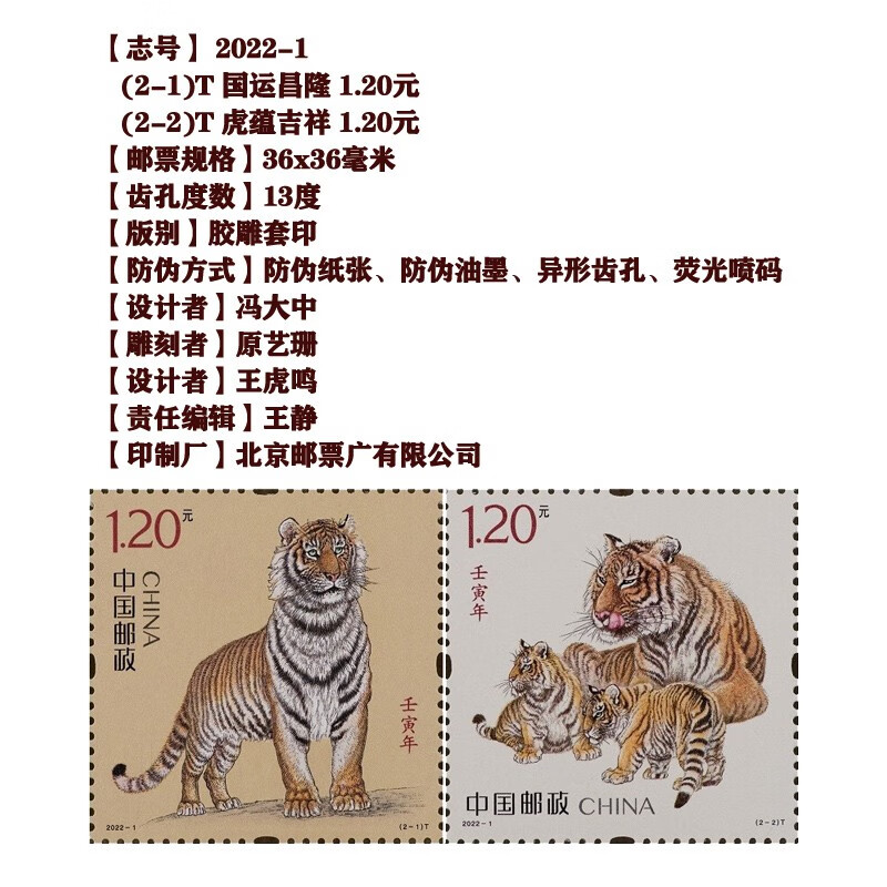 <Tiger and tiger bring power> Family portrait on stamp coins 2022 Year of the Tiger zodiac commemorative coins One, two, three and four tiger stamps