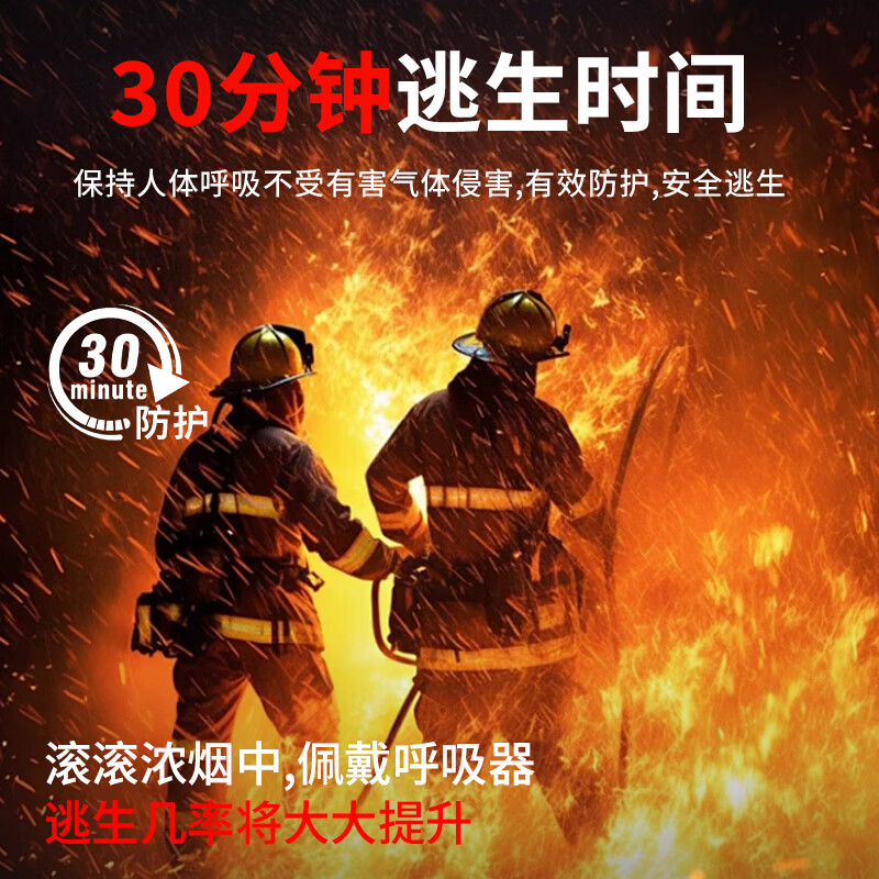Zhunhang gas mask fire mask anti-smoke fire mask 3C certified escape filter self-rescue respirator TZL30