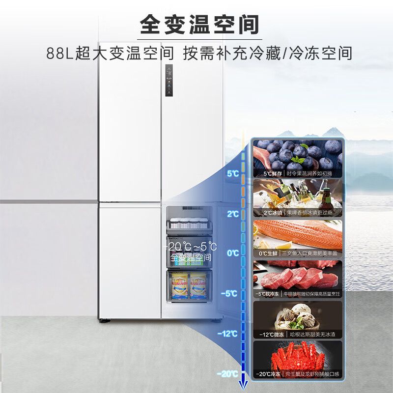 Leader Haier Refrigerator produces Jade White 506L cross-door household maternal and infant refrigerator large capacity first-class energy efficiency BCD-506WGLTD79M9U1 while stocks last, only returnable and non-exchangeable