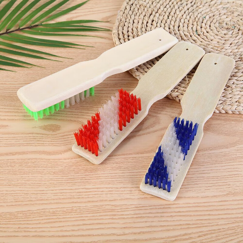 Necessary for shoe brushing, shoe brush for daily use in bathroom, non-damaging for soft fur shoes, daily life for shoes and clothes, 2-pack of bamboo shoe brushes