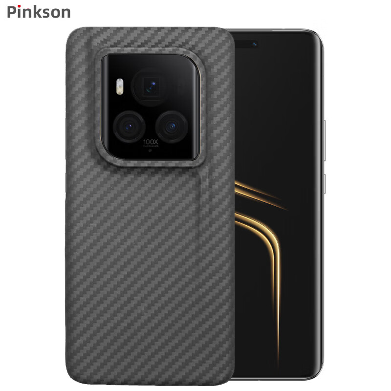 Pinkson Honor Magic7 mobile phone case 6Pro Kevlar aramid carbon fiber pattern protective cover ultra-thin all-inclusive frosted hard shell high-end business lightweight men's trendy version black/crater 1500D aramid Honor Magic6Pro