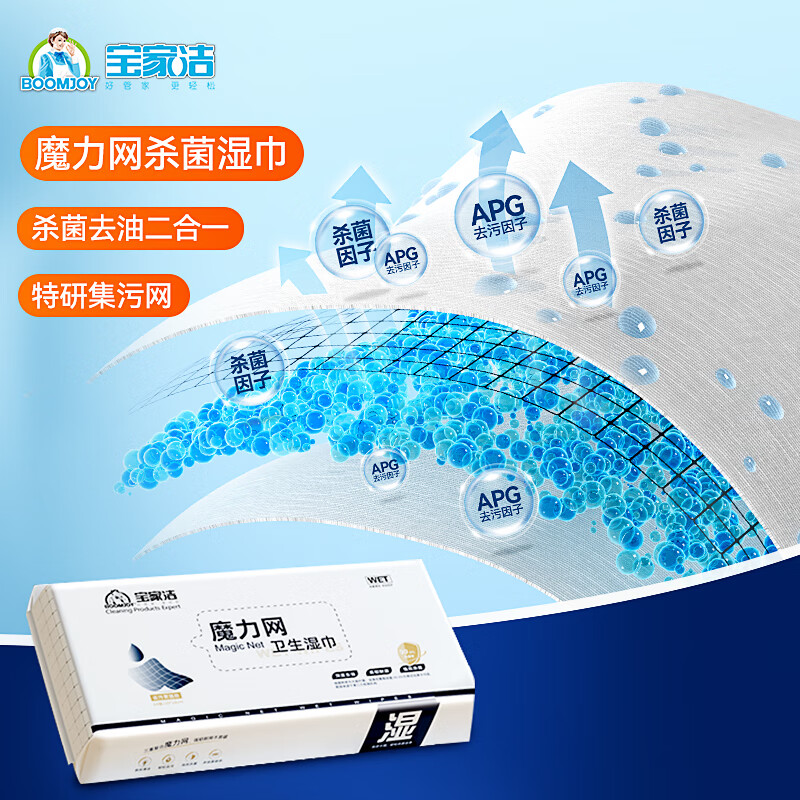 Baojiajie dust removal paper 24 pieces/pack disposable electrostatic mop replacement sterilization and disinfection wipes magic network series