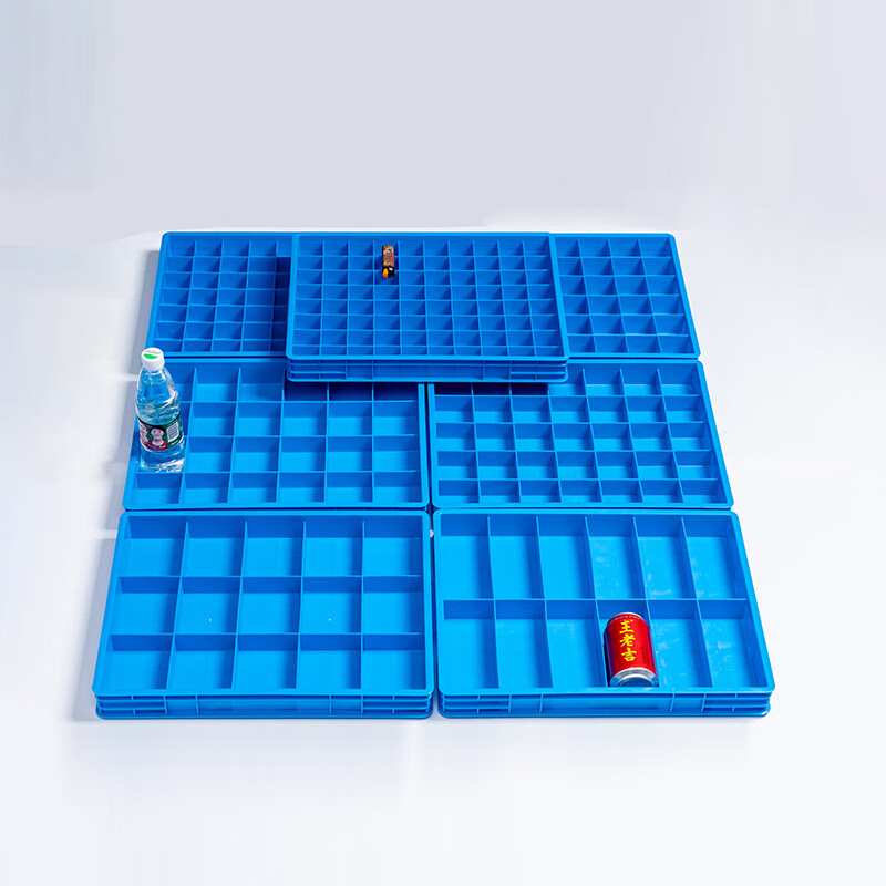 Plastic box grid box multi-grid storage box storage box screw storage partition tool parts box turnover box thickened turnover box 350 small ten grids 375*276*85 (thickened)