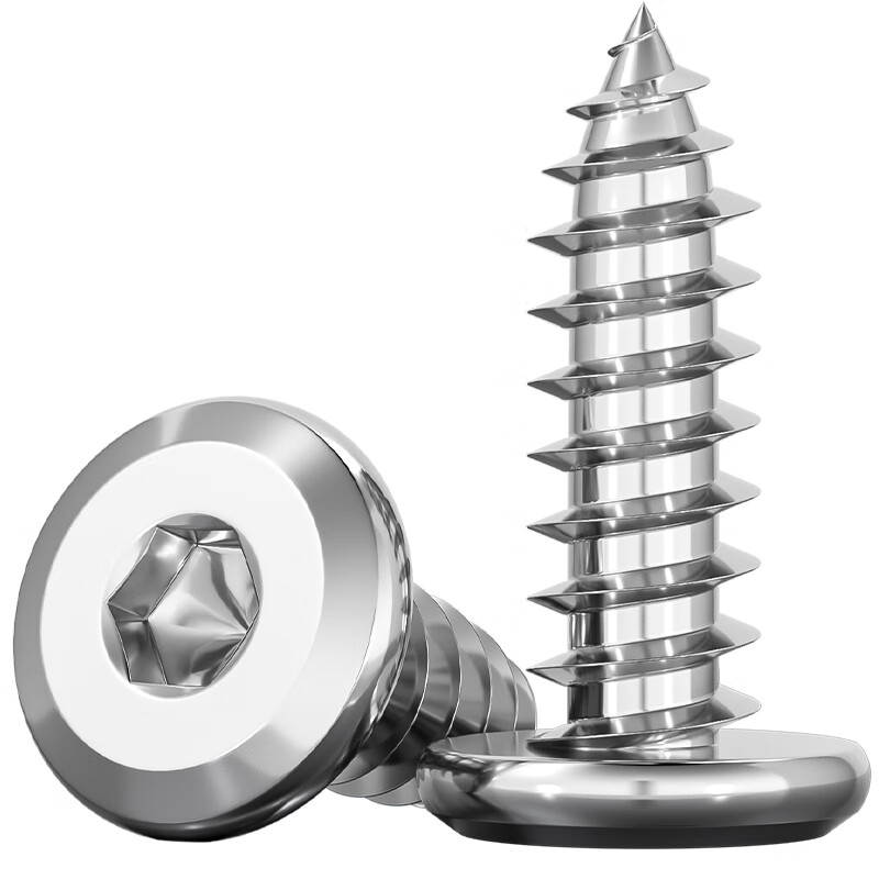 Fengji 304 stainless steel beveled inner hexagonal self-tapping screws large flat head thin head furniture screws M2M3M4M5M6-M10 M3*30-20 pieces