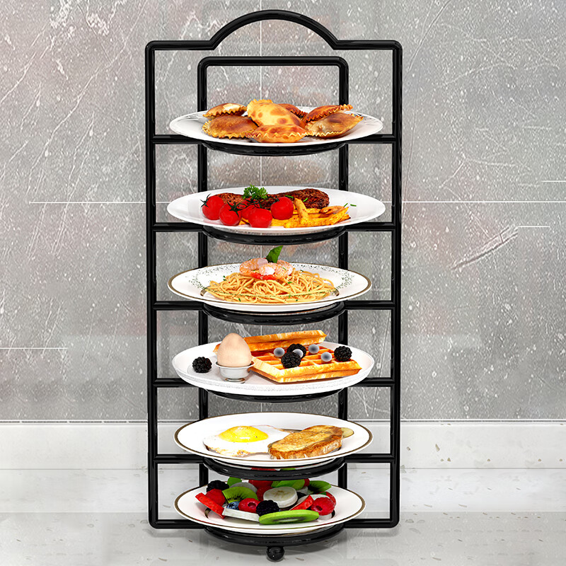 All racks, trays, leftovers, plates, storage racks, side dish preparation, storage racks, dish racks, hot pot kitchen shelves, multi-functional multi-layer white six-layer
