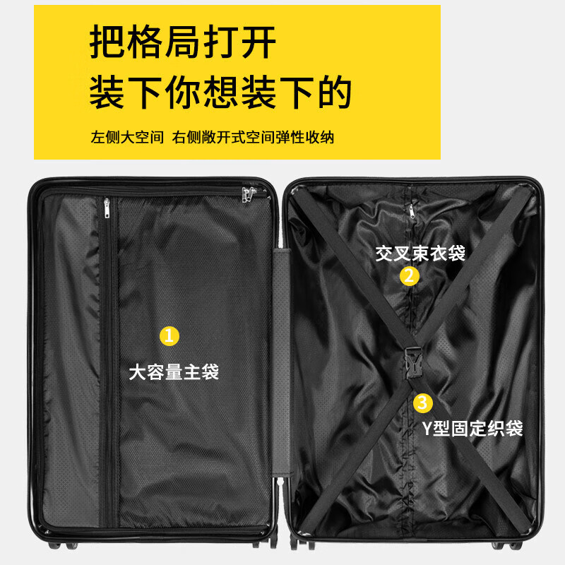 Cardile crocodile suitcase men's trolley case large capacity suitcase student password box women's business leather suitcase Muyun black anti-collision corner + solid box 24 inches standard size - single person travel 5-7 days