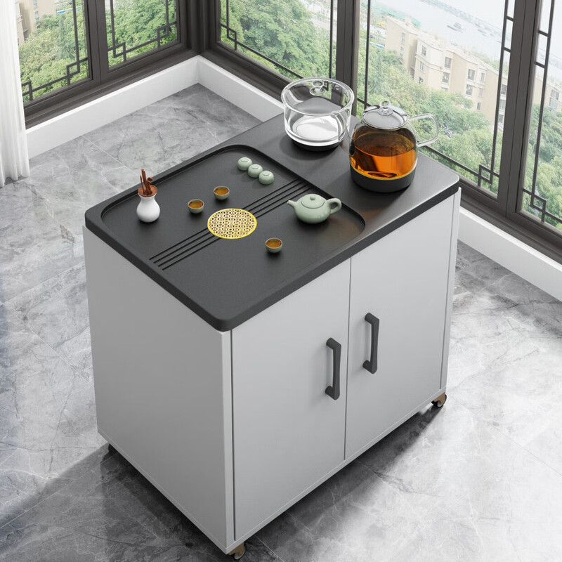 Haloden mobile tea table household small tea cart balcony small tea table kettle integrated table sofa side light luxury tea cabinet single table 60*40*67 free full set of induction cooker tea set Jingsufa-delivery to your home