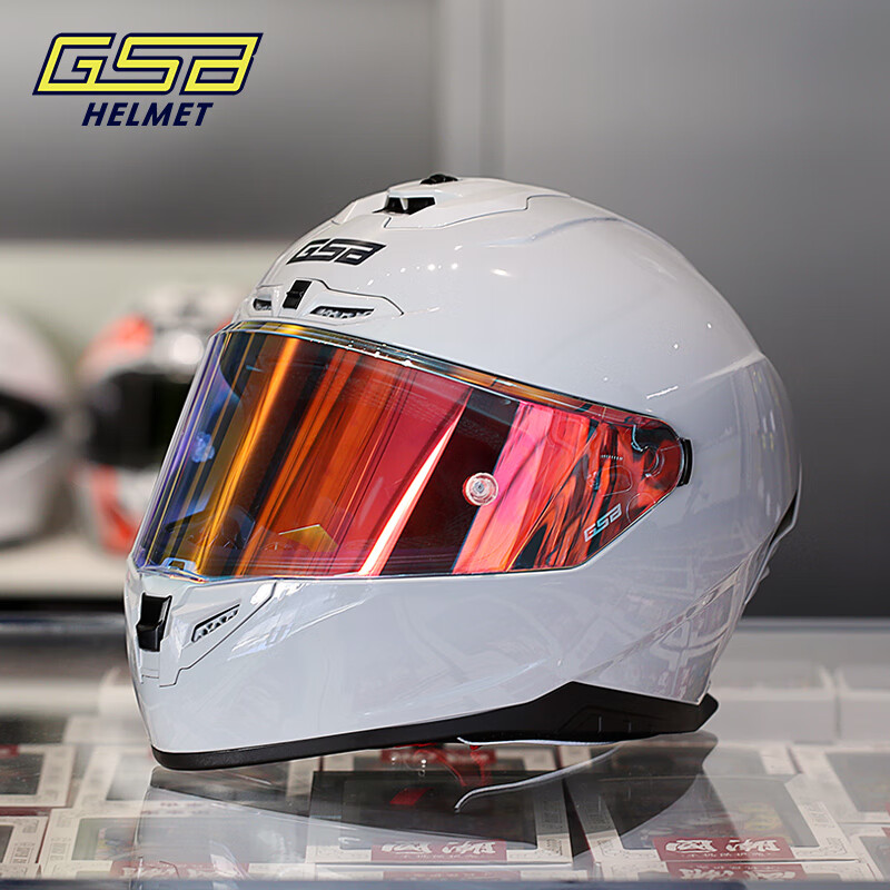 GSBgsb helmet s-361 motorcycle helmet 3C certified full-face helmet for all seasons (reserved Bluetooth headphone slot) cool gray with transparent lens (SF Express) XXXL (60-61 head circumference recommended)