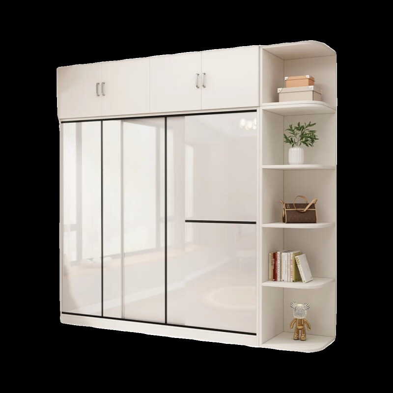Yidian Yishu Wardrobe Home Bedroom Sliding Door Rental House Modern Simple Sliding Door Cabinet Simple Assembly Wardrobe Length 100 Width 50 Height 200 Main Cabinet Door-to-Door Delivery