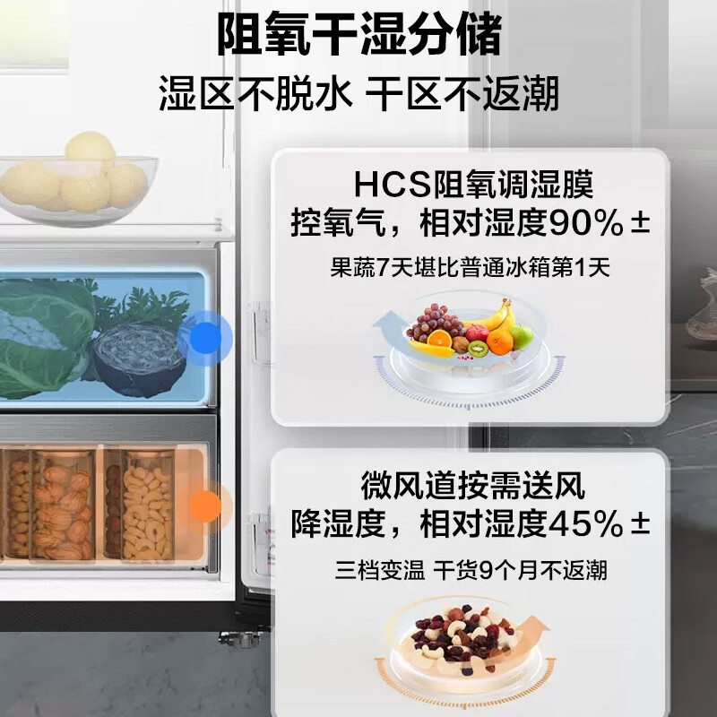 Haier (Haier) government subsidy 15% Haier refrigerator 630 liters double door refrigerator AIP ultra-clean fresh-keeping refrigerator side-by-side dry and wet storage first-level energy efficiency air-cooled frost-free household refrigerator BCD-630WGHSS95S9U1