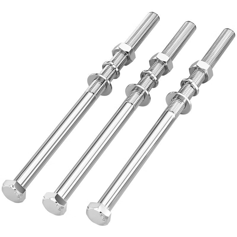 Tianzhuo Hardware M8M10M12M16 304 stainless steel half-thread external hexagonal screw nut set extended bolt wall screw M8*100 half-thread 5 sets