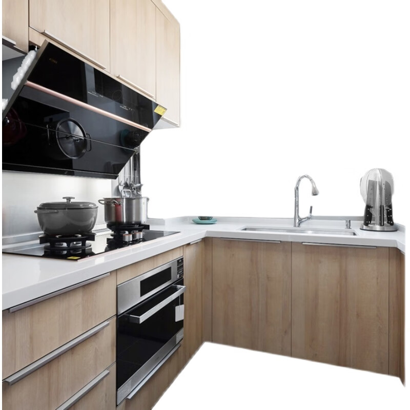 Huili Shenzhen Hong Kong kitchen cabinet customization overall kitchen quartz stone countertop kitchen cabinet stove customization E0 multi-layer solid wood three-meter base cabinet three-meter countertop one-meter wall cabinet 1 meter