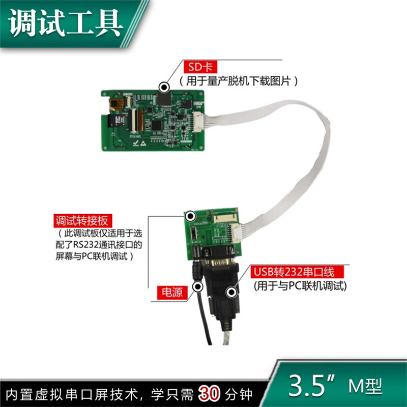 Kaiyuanda 320*480 8P interface M series medical grade serial port screen general clear/IPS display no touch IPS full viewing angle