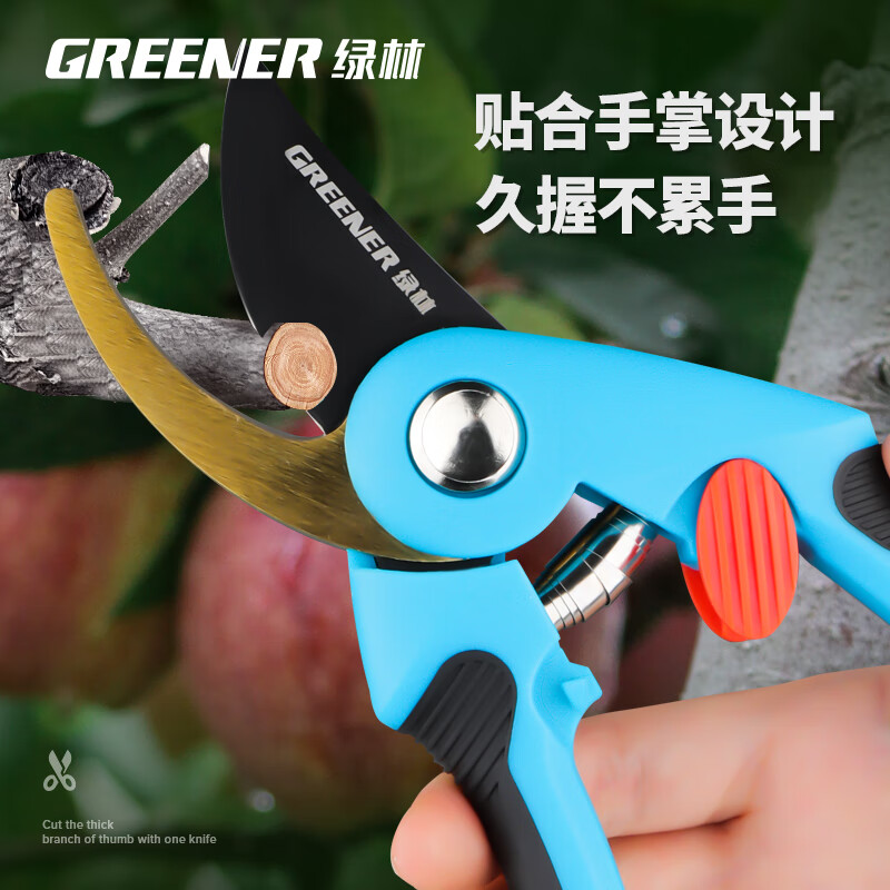 GREENER gardening shears, household pruning shears, branch pruning scissors, gardening household fruit tree shears, floral scissors with waist box lanyard