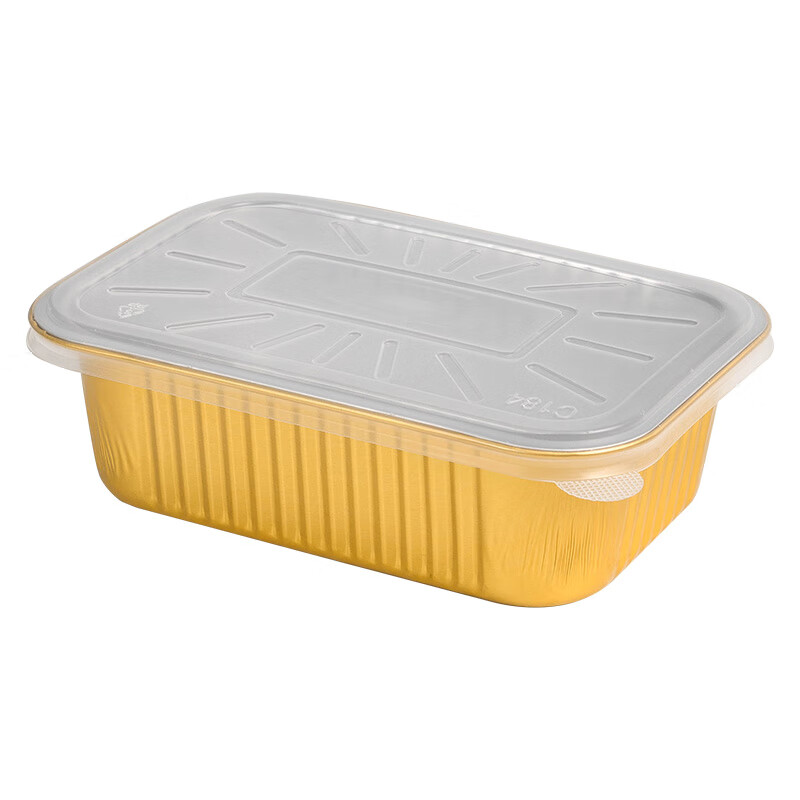 Faxilong thickened tin foil box 930ml*10 pieces with lid disposable lunch box outdoor baking oven aluminum foil packaging box