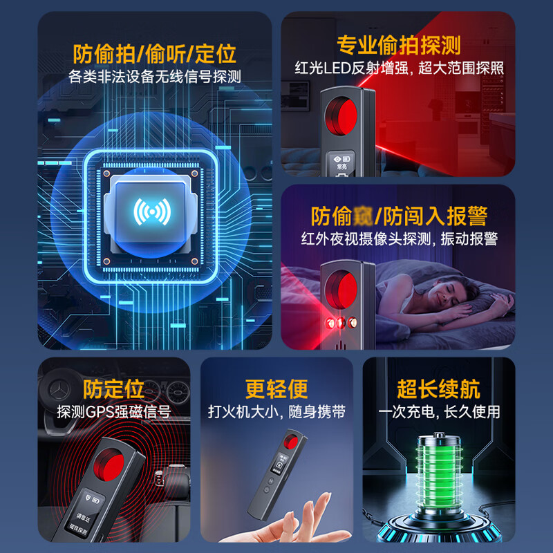 Accompanying car GPS detector camera signal detector anti-positioning anti-eavesdropping hotel anti-eavesdropping detector TC110