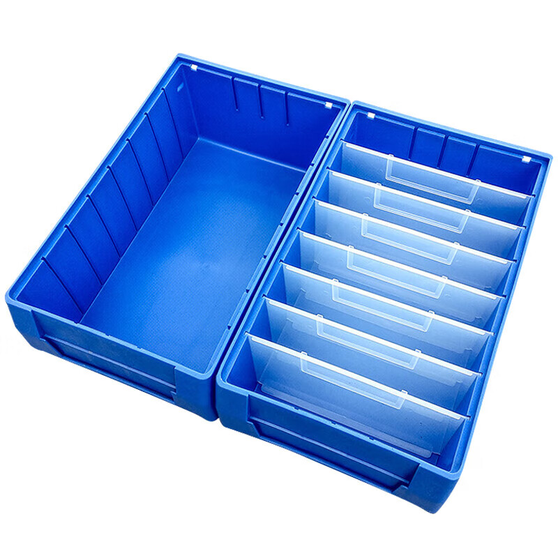 Xingyun divided parts box 300*234*140 with labels, separable and stackable, blue warehouse storage screw shelf material hardware accessories tool box