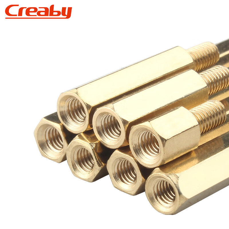 Creaby hexagonal copper column single-head spacer column support column copper screw column copper nut column chassis isolation column M4*16+6 10 pieces