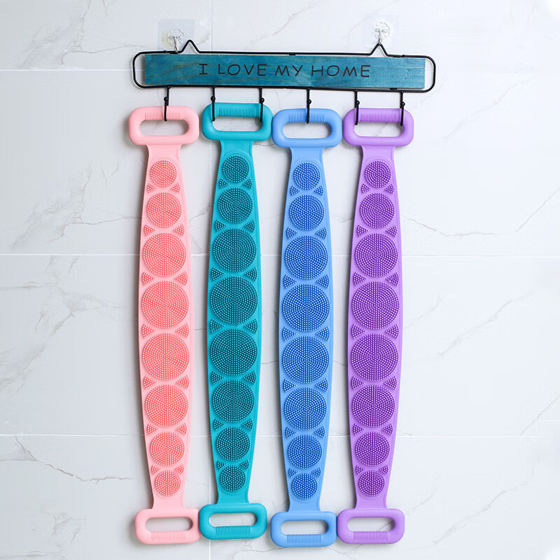 Bathing artifact back scrub mud bath towel strong decontamination pull back strip adult men and women silicone bathing artifact blue 1 piece