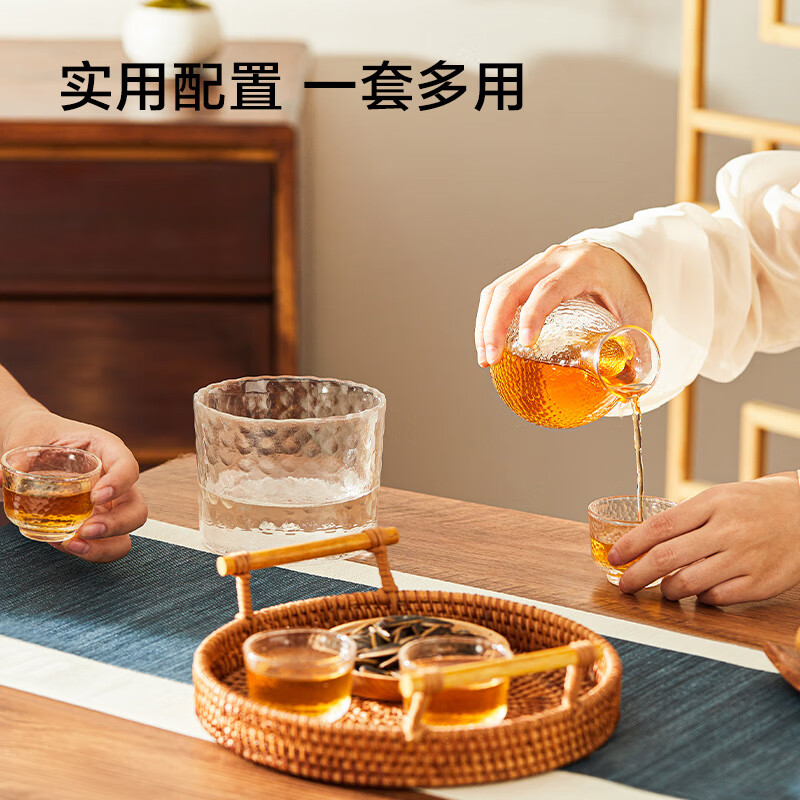 Made in Tokyo, wine set, handmade hammered Japanese sake jug, rice wine warmer, hot pot, wine cup, 1 pot, 1 cylinder, 4 cups