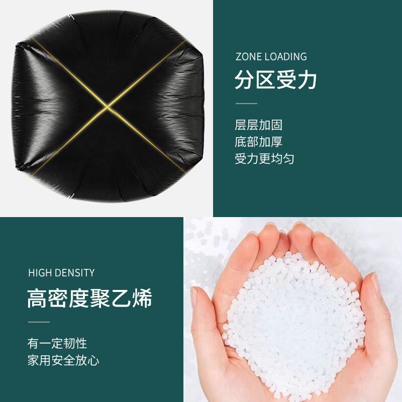 Jiuqiangu thickened property garbage bag, commercial and industrial cleaning special black recycling bag plastic bag, sanitation flat mouth property garbage bag 100*120cm, double-sided 4 wires, 50 pieces